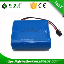 Paquete de batería recargable de li-ion 20650 3000mAh 11.1v